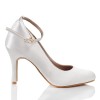 * Tiffany Ivory White Satin Pump(Ready Stock)